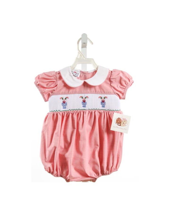 RUTH AND RALPH  RED  STRIPED SMOCKED DRESSY BUBBLE