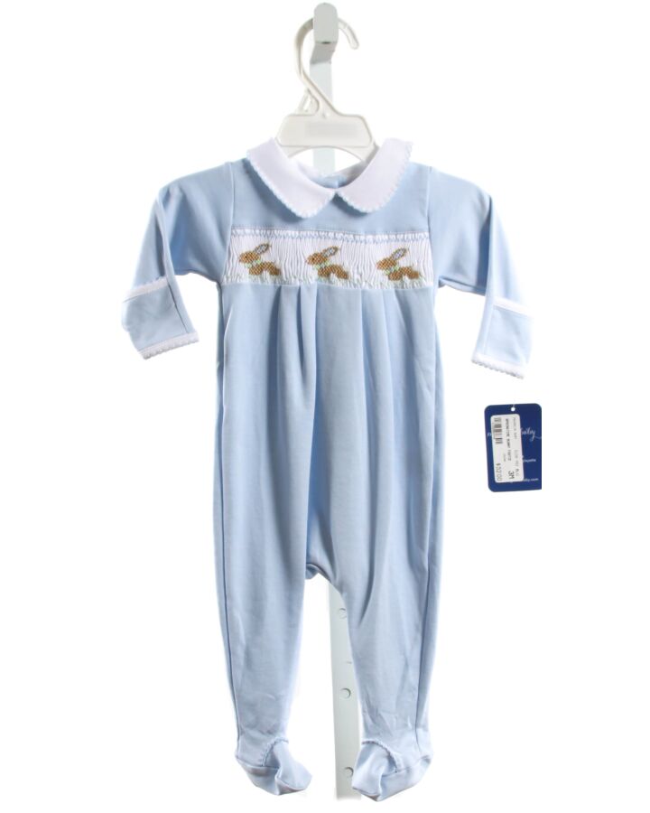 MAGNOLIA BABY  LT BLUE   SMOCKED LAYETTE WITH PICOT STITCHING