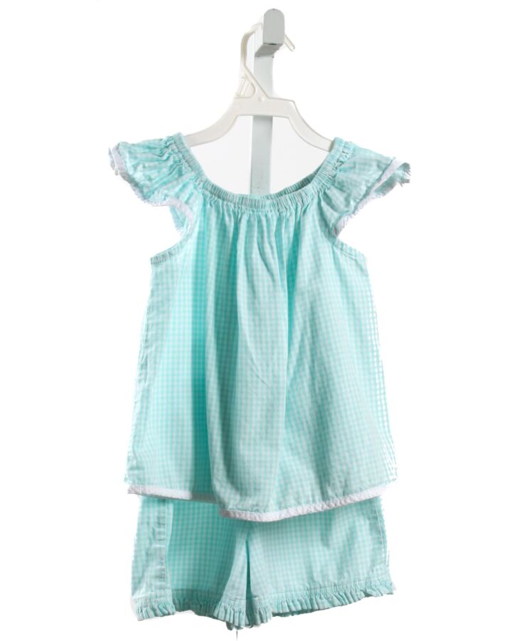 TWO GIRLS AND A BOY  AQUA  GINGHAM  2-PIECE OUTFIT