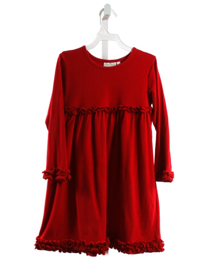 BE MINE  RED    KNIT DRESS WITH RUFFLE
