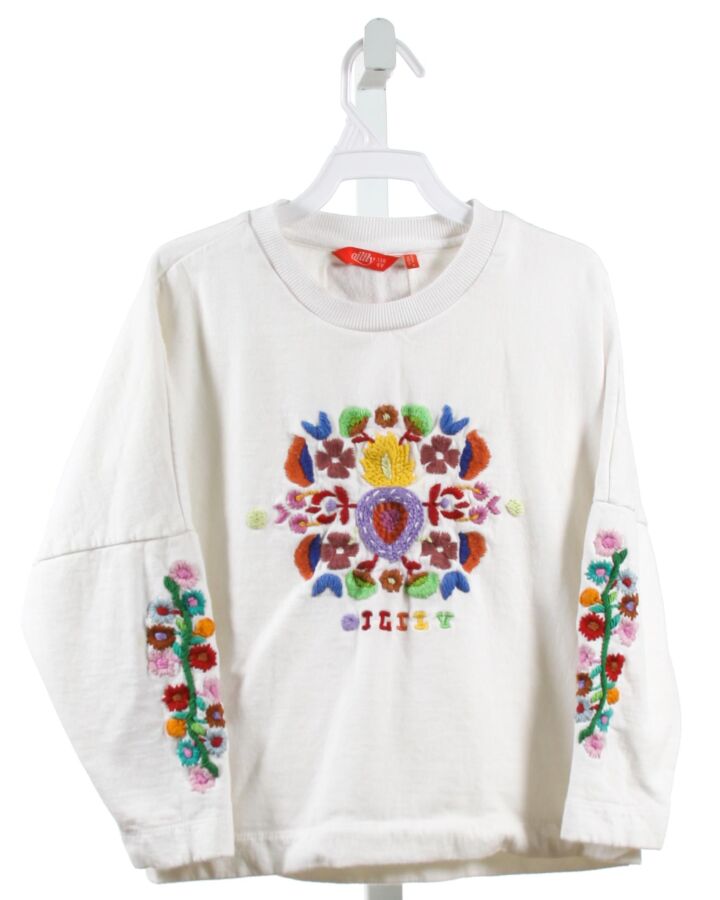 OILILY  WHITE  FLORAL EMBROIDERED PULLOVER 