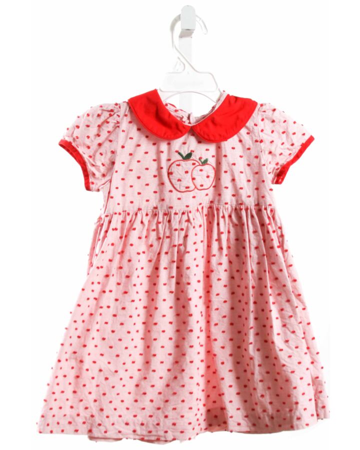 DONDOLO  RED SWISS DOT  EMBROIDERED DRESS