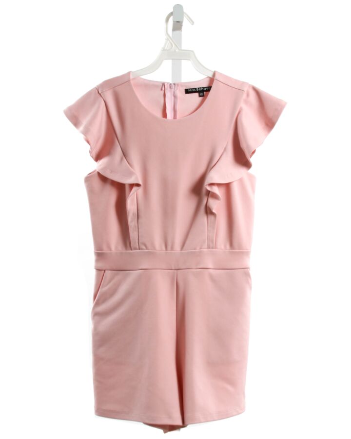 MISS BEHAVE  LT PINK    ROMPER WITH RUFFLE
