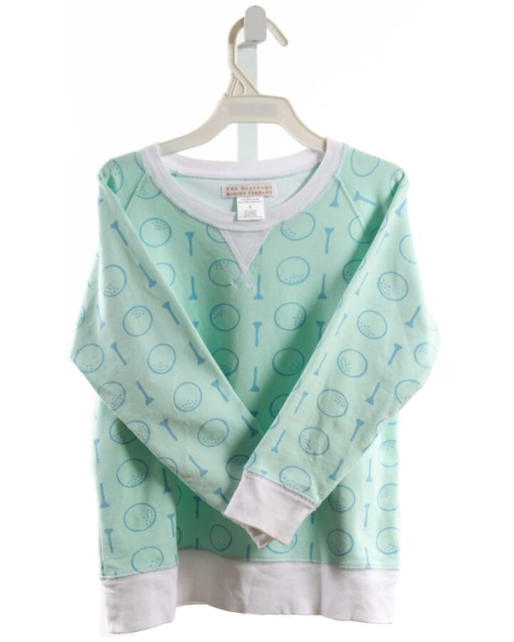 THE BEAUFORT BONNET COMPANY  GREEN KNIT  PRINTED DESIGN PULLOVER