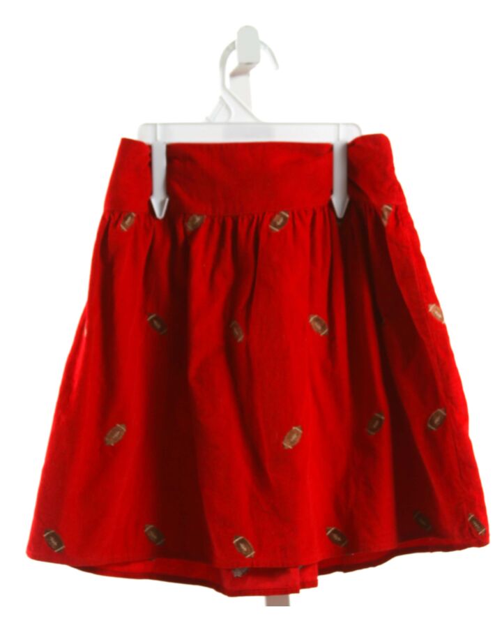 KELLY'S KIDS  RED CORDUROY  EMBROIDERED SKIRT