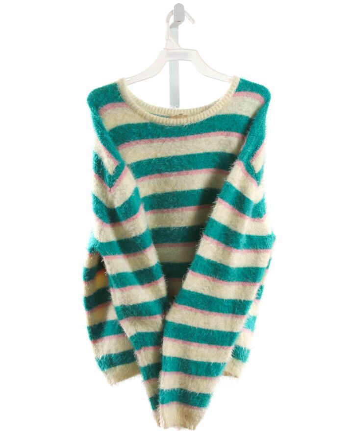 FEATHER 4 ARROW  GREEN  STRIPED  SWEATER