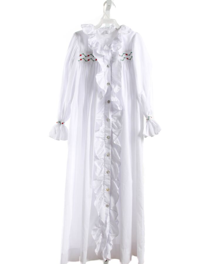 FRANCES ROSE  WHITE   SMOCKED DRESS WITH RUFFLE