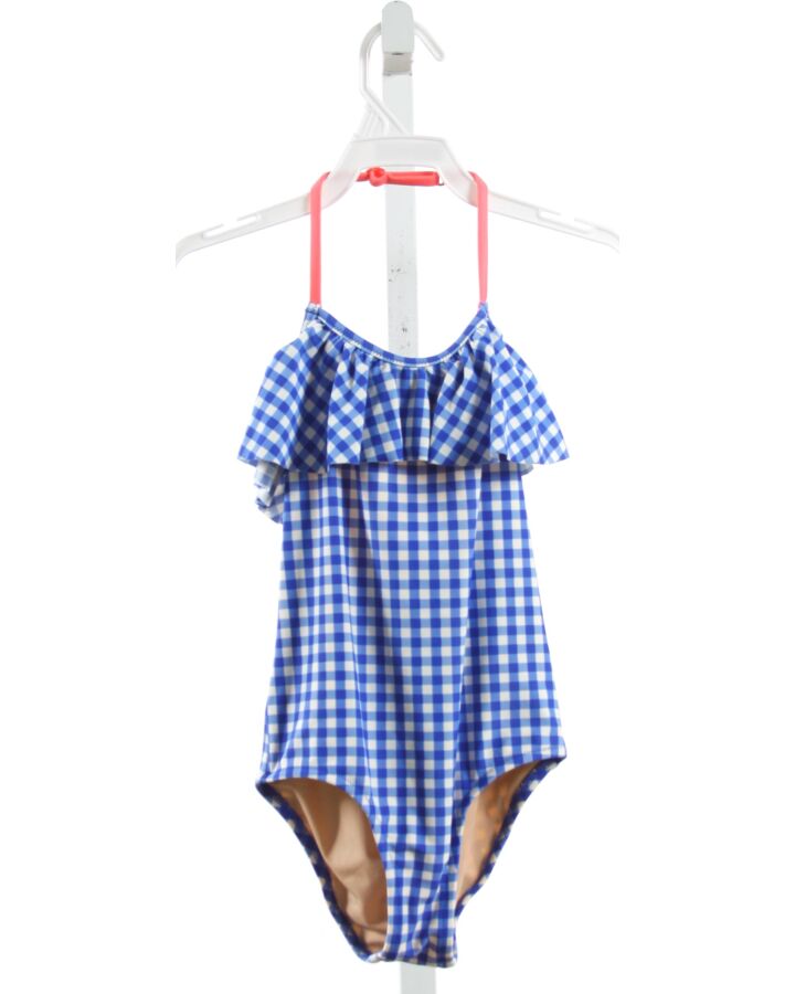 CREWCUTS  BLUE  GINGHAM  1-PIECE SWIMSUIT WITH RUFFLE