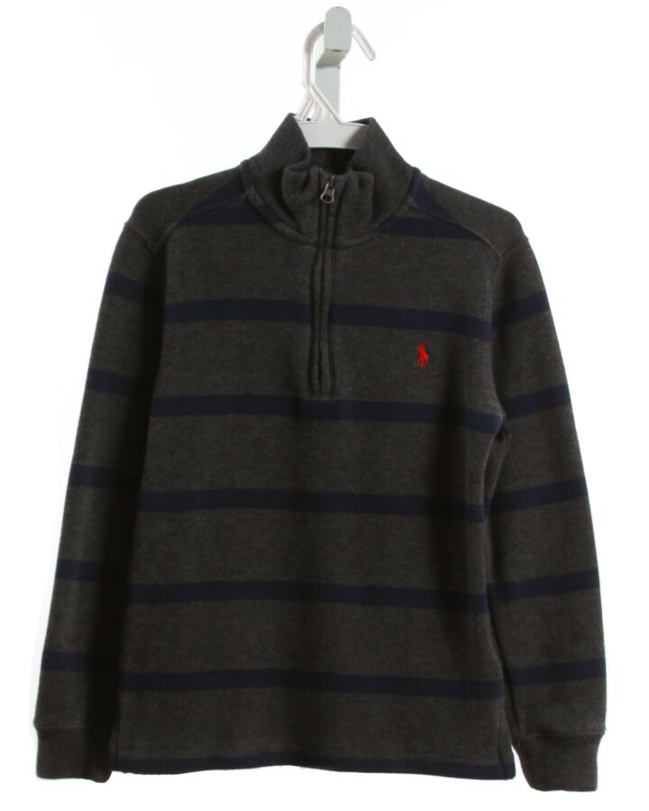 POLO BY RALPH LAUREN  GRAY  STRIPED  PULLOVER