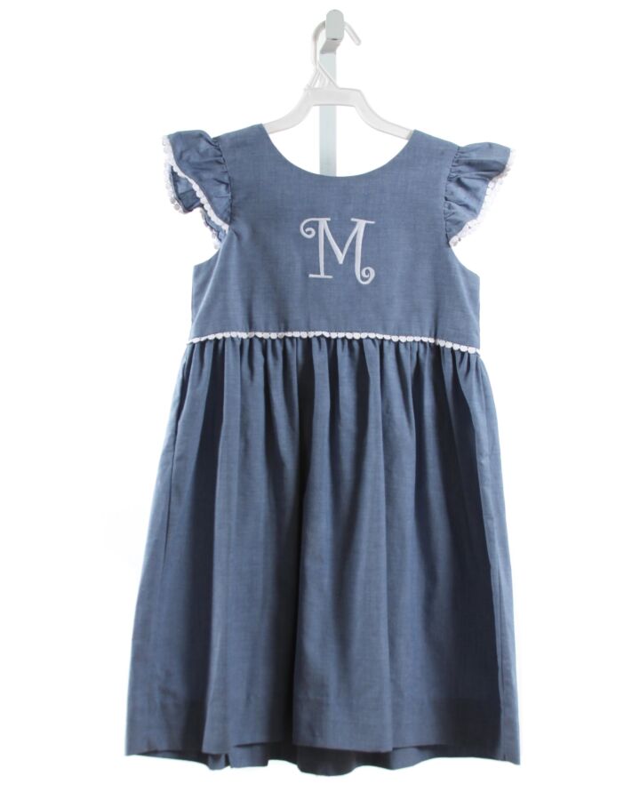 KELLY'S KIDS  CHAMBRAY   EMBROIDERED DRESS