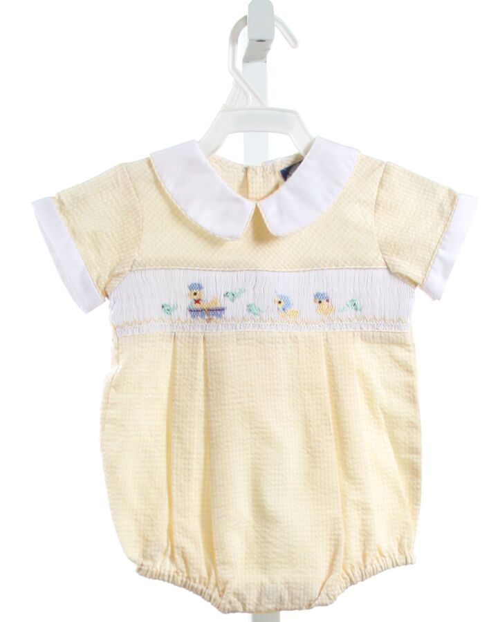 CARRIAGE BOUTIQUE  YELLOW SEERSUCKER  SMOCKED BUBBLE