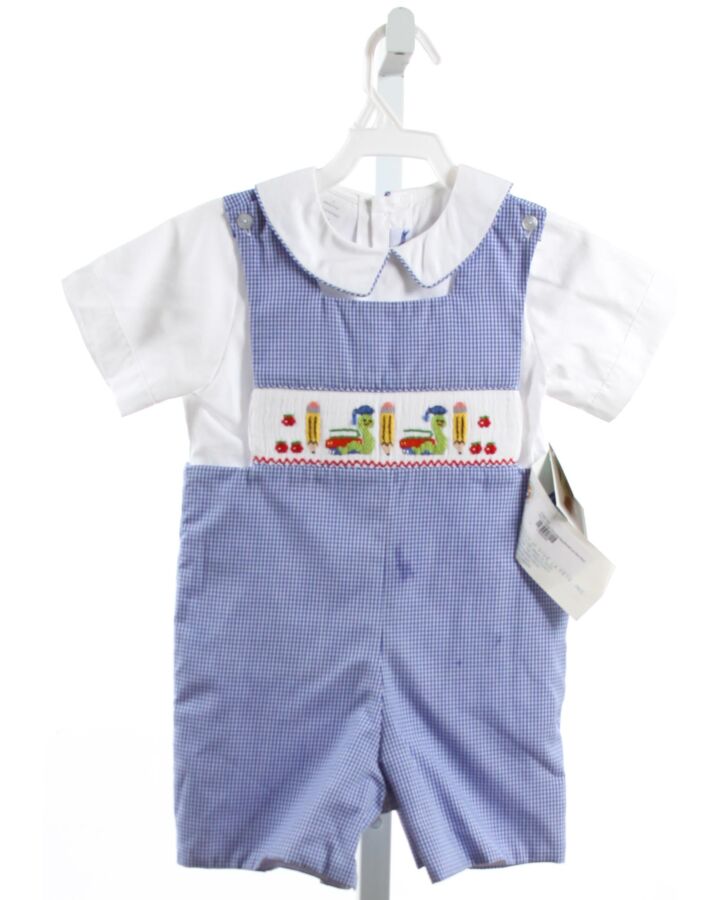 SILLY GOOSE  BLUE  GINGHAM SMOCKED 2-PIECE OUTFIT