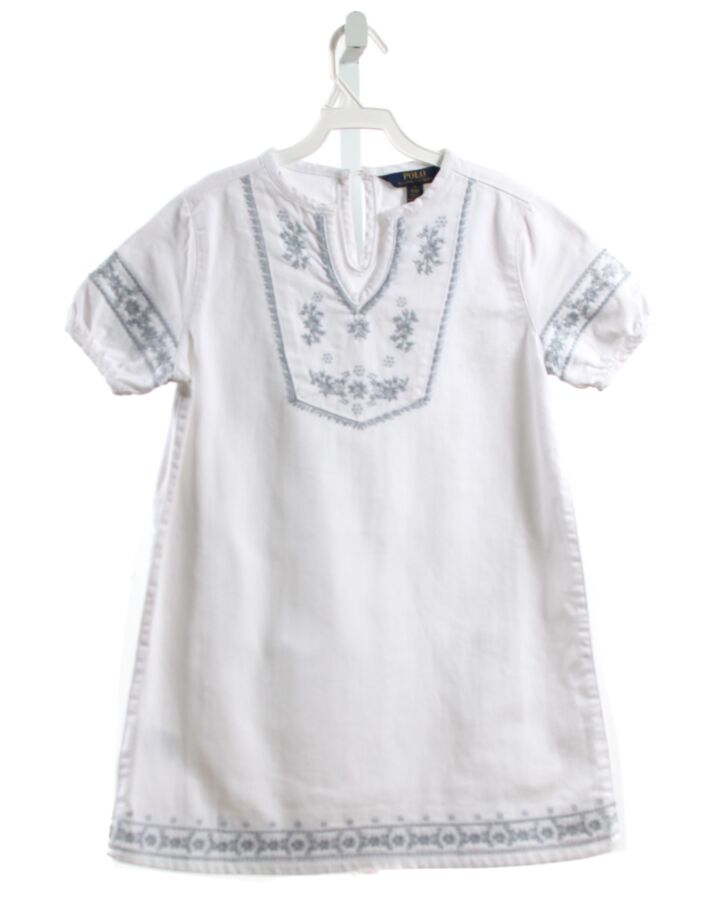 POLO BY RALPH LAUREN  WHITE DENIM  EMBROIDERED DRESS