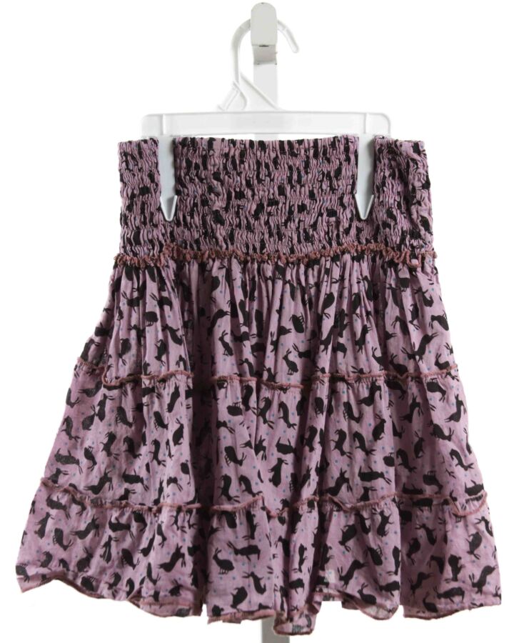 PERRY WALKER COLLECTIVE  PURPLE   SMOCKED SKIRT
