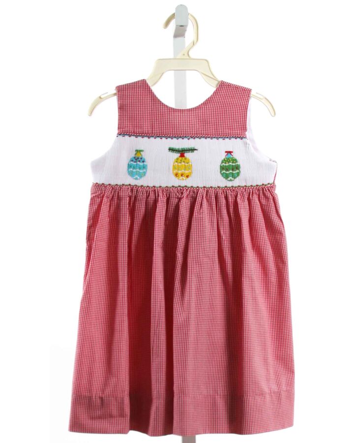WISH UPON A STAR  RED  GINGHAM SMOCKED DRESS