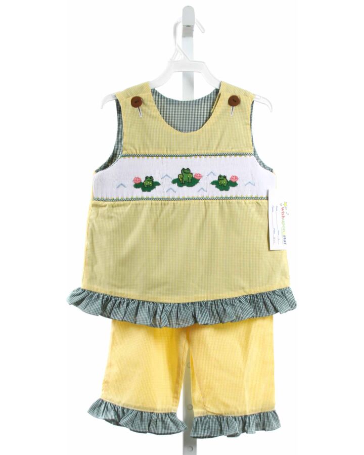 WISH UPON A STAR  YELLOW  GINGHAM SMOCKED 2-PIECE OUTFIT