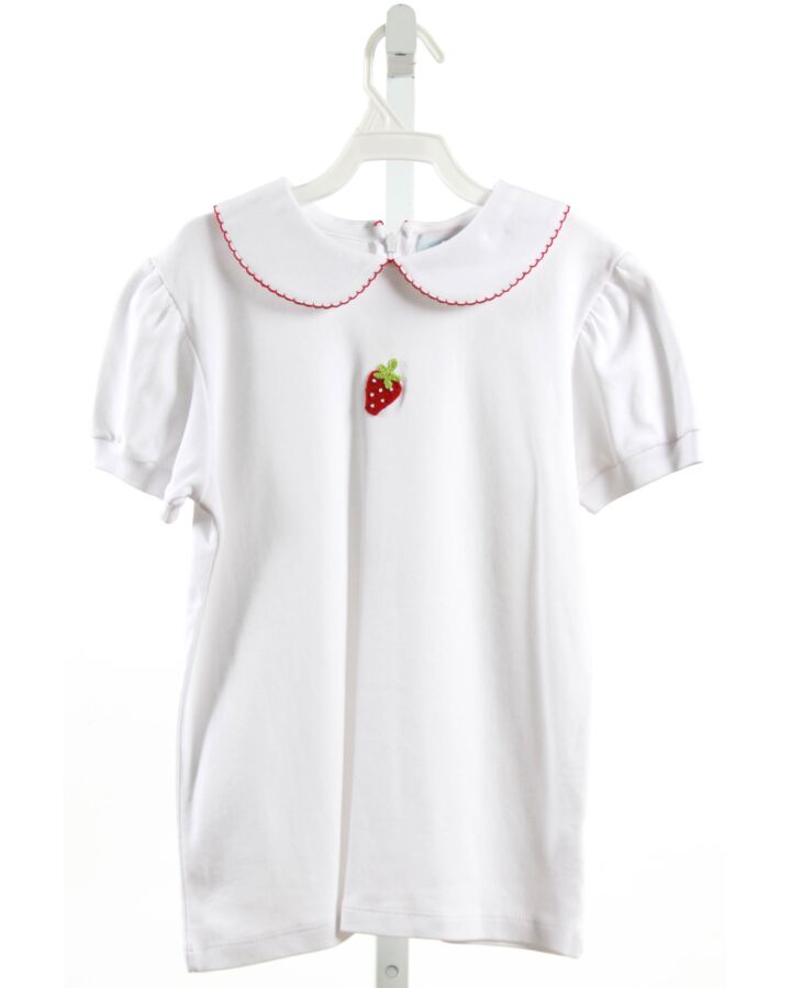 RED BEANS  WHITE   EMBROIDERED KNIT SS SHIRT