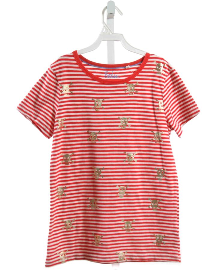 MINI BODEN  RED  STRIPED PRINTED DESIGN KNIT SS SHIRT