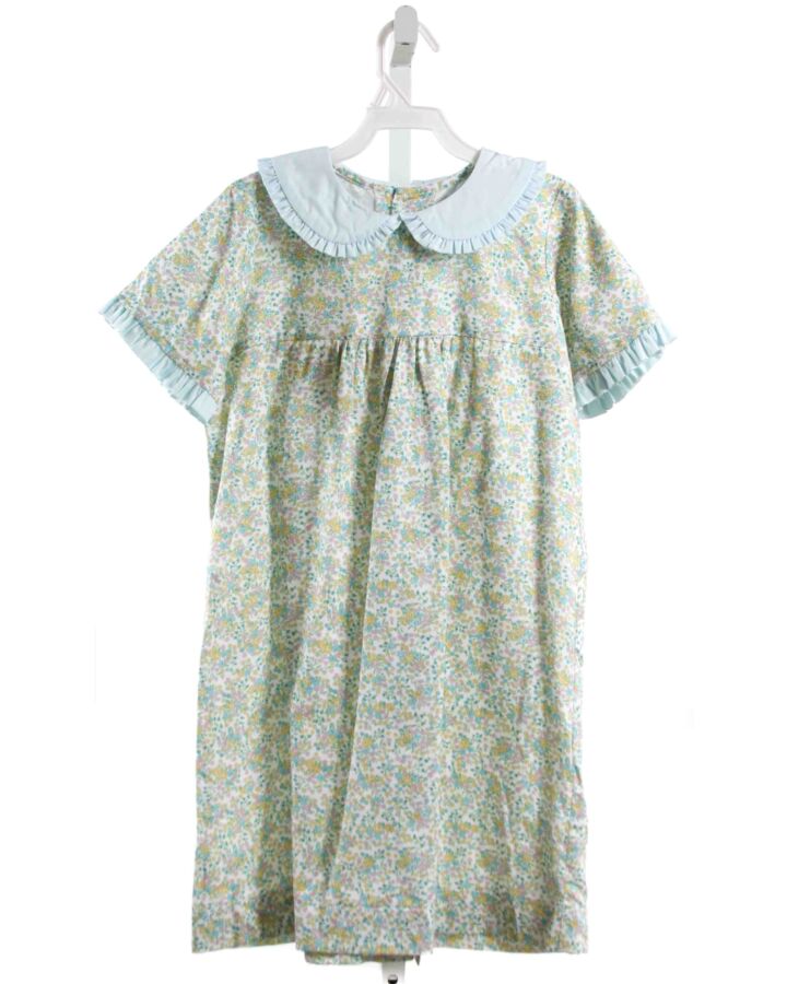 HANNAH KATE  LT GREEN  FLORAL  DRESS WITH RUFFLE