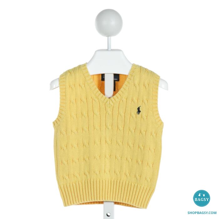 POLO BY RALPH LAUREN YELLOW KNIT SWEATER VEST