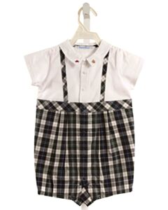 FAMILIAR  BLUE  PLAID  SHORTALL