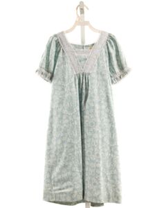LA OCA LOCA  LT BLUE  FLORAL  DRESS WITH LACE TRIM