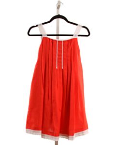 LA OCA LOCA  RED LINEN   DRESS WITH LACE TRIM
