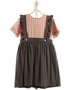 LA OCA LOCA  GRAY  PLAID  DRESS WITH RUFFLE