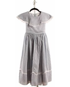 STRAWBERRIES & CREAM  BLUE    DRESS WITH LACE TRIM