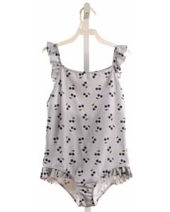 BONPOINT  BLUE   PRINTED DESIGN 1-PIECE SWIMSUIT WITH RUFFLE