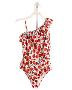 MILLY  RED   PRINTED DESIGN 1-PIECE SWIMSUIT WITH RUFFLE