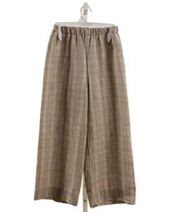 IL GUFO BROWN LINEN PLAID PANTS