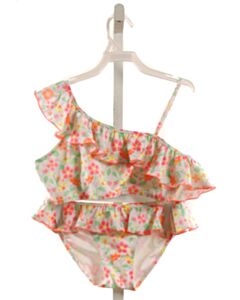 SUNUVA  HOT PINK  FLORAL  2-PIECE SWIMSUIT WITH RUFFLE