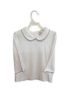 THE PROPER PEONY  WHITE    KNIT LS SHIRT WITH PICOT STITCHING