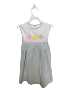 LITTLE ENGLISH  BLUE SEERSUCKER STRIPED  DRESS