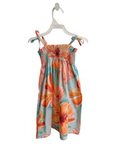 TEA  ORANGE  FLORAL SMOCKED DRESS