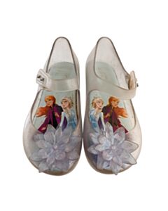 MINI MELISSA SILVER MARY JANES *THIS ITEM IS GENTLY USED WITH MINOR SIGNS OF WEAR (GOOD PLAY WEAR) *GUC SIZE TODDLER 9