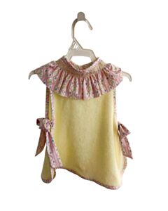 EDGEHILL COLLECTION  YELLOW TERRY CLOTH FLORAL SMOCKED COVER UP