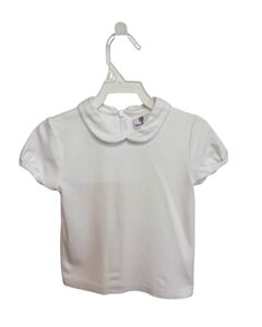 FLORENCE EISEMAN  WHITE    KNIT SS SHIRT WITH PICOT STITCHING