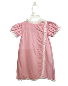 RED BEANS  PINK  GINGHAM  DRESS WITH EYELET TRIM