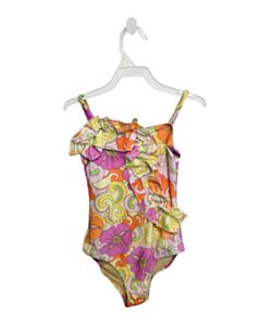 SHADE CRITTERS  PURPLE  FLORAL  1-PIECE SWIMSUIT WITH RUFFLE