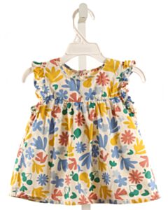PETIT BATEAU  YELLOW  FLORAL PRINTED DESIGN SLEEVELESS SHIRT