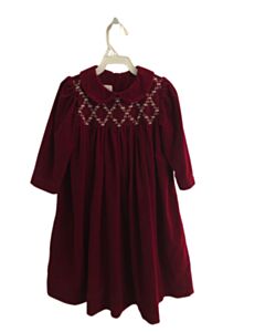 STRASBURG RED VELVET SMOCKED PARTY DRESS