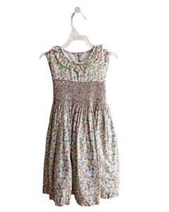 PEGGY GREEN MULTI-COLOR SMOCKED DRESS
