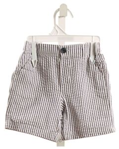 LITTLE ME  GRAY SEERSUCKER STRIPED  SHORTS