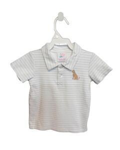 STITCHY FISH WHITE STRIPED DRESS SHIRT