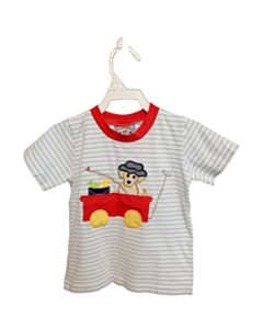 THREE SISTERS  BLUE  STRIPED  KNIT SS SHIRT