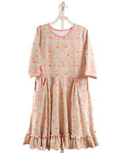 SERENDIPITY  ORANGE   PRINTED DESIGN KNIT DRESS