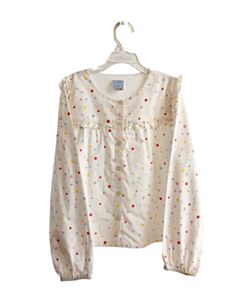 BELLA BLISS  WHITE  POLKA DOT  DRESS SHIRT WITH RUFFLE