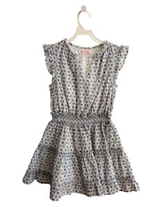 DESIGN HISTORY  LT BLUE SEERSUCKER FLORAL EMBROIDERED DRESS